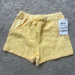 Yellow floral toddler shorts